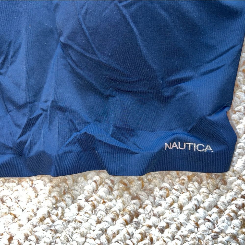 Nautica Intimates Wireless Lounge Bralette Navy Blue Seamless V-Neck Comfort Med - Picture 7 of 7